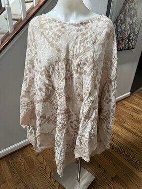 Elena Baldi 100% Linen Poncho Tie Dye
